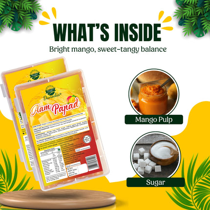 Mango Aam Papad Fruit Leather, Chewy Indian Candy Snack, 150g