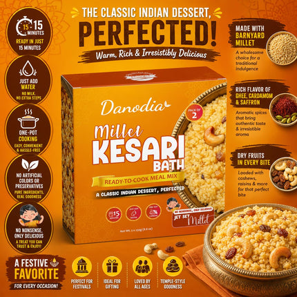 Millet Kesari Mix, Ready to Cook, 250g x 2, Quick Indian Meal