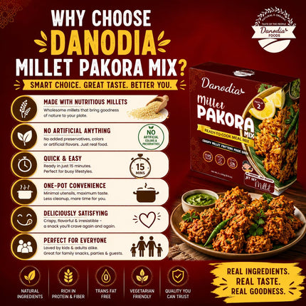 Millet Pakora Mix, Ready to Cook, 250g x 2, Quick Indian Meal