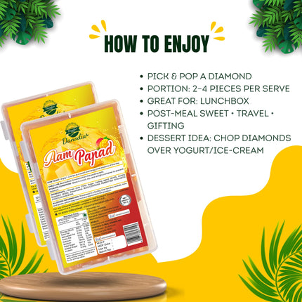 Mango Aam Papad Fruit Leather, Chewy Indian Candy Snack, 150g