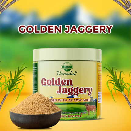 Organic Golden Jaggery with A2 Cow Ghee, Cane Gur, 400g US