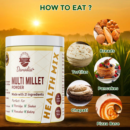 Multi Millet Health Mix, Gluten-Free, 400g Pack, Pantry Snack