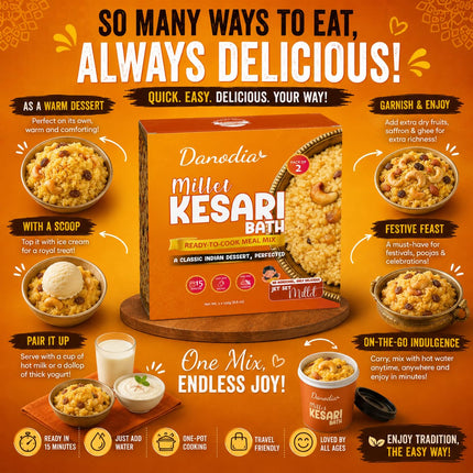 Millet Kesari Mix, Ready to Cook, 250g x 2, Quick Indian Meal