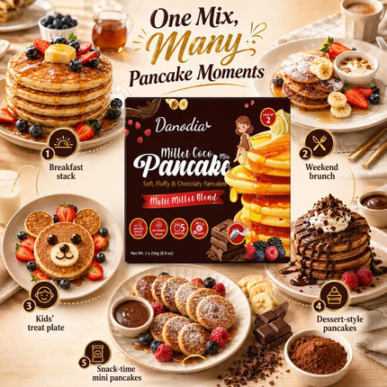Millet Coco Pancake Mix, Ready to Cook, 250g x 2, Pantry Pack
