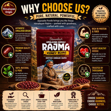 Capsule Rajma Kidney Beans, Whole Dried, 2 lb Pack, US Pantry