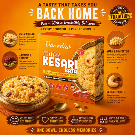 Millet Kesari Mix, Ready to Cook, 250g x 2, Quick Indian Meal