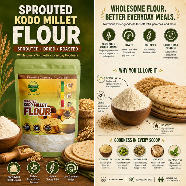 Organic Sprouted Kodo Millet Flour, 2 lb, Gluten-Free