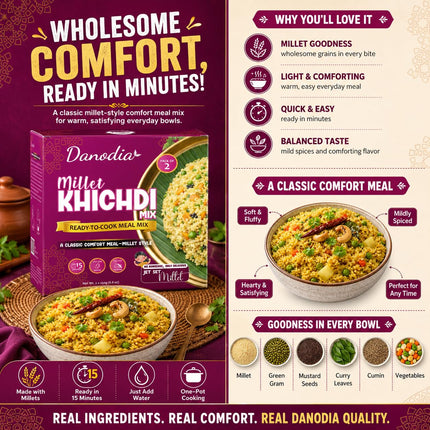 Millet Khichdi Mix, Ready to Cook, 250g Pack x 2, Pantry Pack