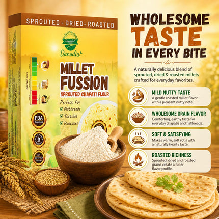 Organic Millet Fusion Sprouted Chapati & Bread Flour, 2 lb Pack