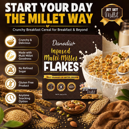 Organic Infused Multi Millet Breakfast Flakes Cereal, 350g