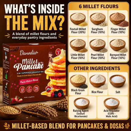 Millet Pancake Mix, Ready to Cook, 250g x 2, South Indian Mix