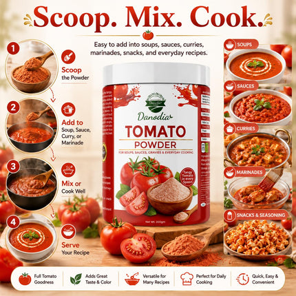 Tomato Powder, Soups & Sauces, 200g Pack, for Drinks & Baking