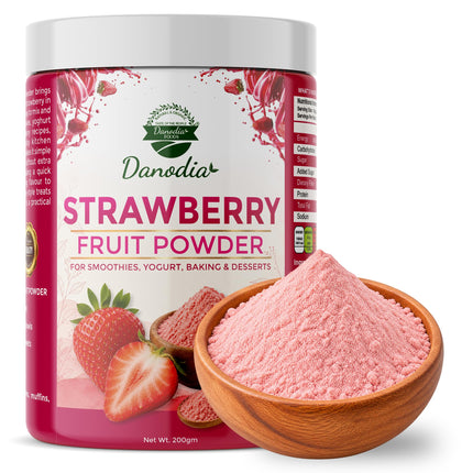 Strawberry Powder, Smoothies & Baking, 200g Pack, Pantry Pack