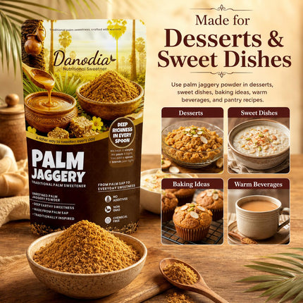 Organic Palm Jaggery Powder, 1 lb | Traditional Sweetener