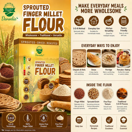 Organic Sprouted Finger Millet Flour 2lbs
