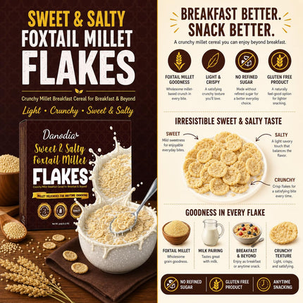 Organic Sweet & Salty Foxtail Millet Flakes, 350g