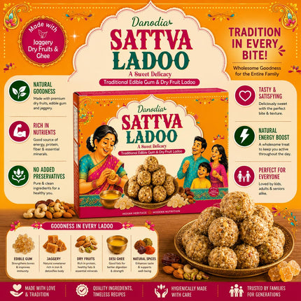 Sattva Ladoo, Indian Sweet Snack, 250g Pack, On-the-Go Snack