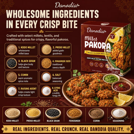 Millet Pakora Mix, Ready to Cook, 250g x 2, Quick Indian Meal