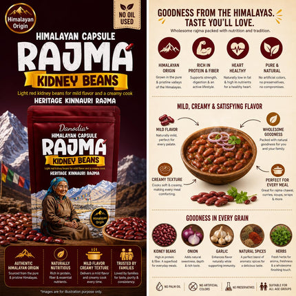 Capsule Rajma Kidney Beans, Whole Dried, 2 lb Pack, US Pantry