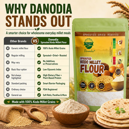 Organic Sprouted Kodo Millet Flour, 2 lb, Gluten-Free
