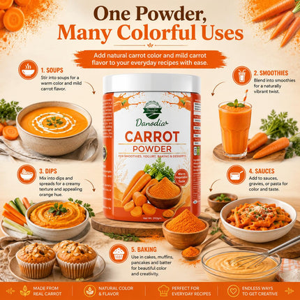 Carrot Powder, Smoothies & Baking, 200g Pack, Smoothie Pantry