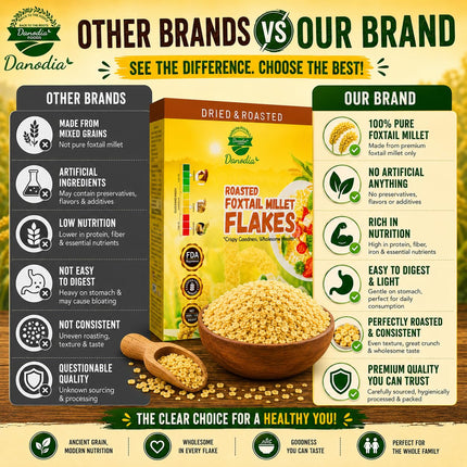 Danodia Foods Organic Foxtail Millet Flakes, Breakfast Cereal, 1 lb
