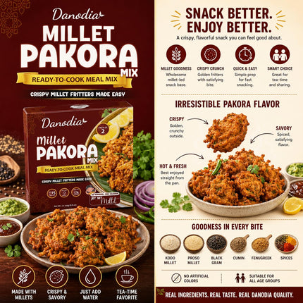 Millet Pakora Mix, Ready to Cook, 250g x 2, Quick Indian Meal