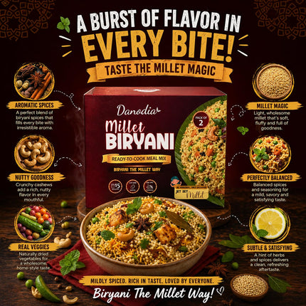 Kodo Millet Biryani Mix, Ready to Cook, 250g x 2, Pantry Pack