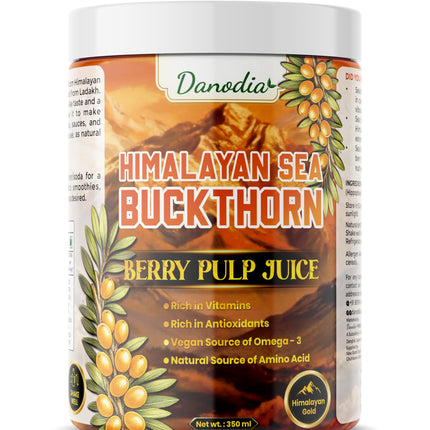 Sea Buckthorn Berry Juice, Sea Berry Pulp, 350ml, Pantry Pack