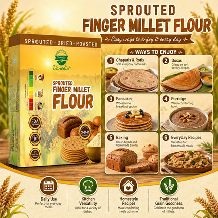 Organic Sprouted Finger Millet Flour 2lbs