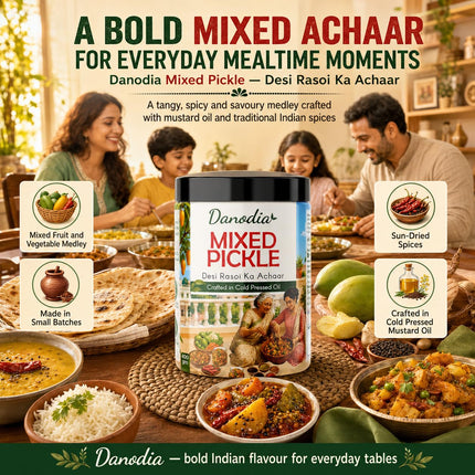 Mixed Pickle 350g (12.35 oz), Traditional Indian Pickle Condiment