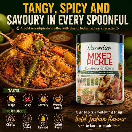 Mixed Pickle 350g (12.35 oz), Traditional Indian Pickle Condiment