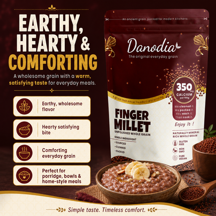Organic Whole Grain Finger Millet (Ragi) - 2lbs (950g)