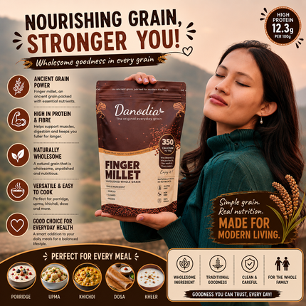 Organic Whole Grain Finger Millet (Ragi) - 2lbs (950g)