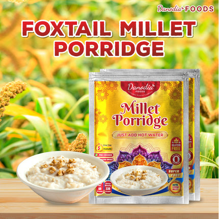 Danodia Foods Organic Foxtail Millet Porridge 120g-Pack of 2, Just Add Hot Water