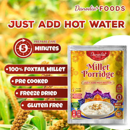 Danodia Foods Organic Foxtail Millet Porridge 120g-Pack of 2, Just Add Hot Water