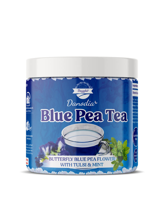 Danodia Foods Blue Pea Tea with Tulsi (Basil) and Mint, Herbal Tea Blend